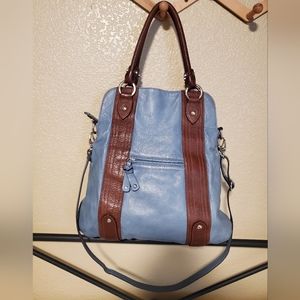 GENUINE Italian Medici leather convertible crossbody handbag